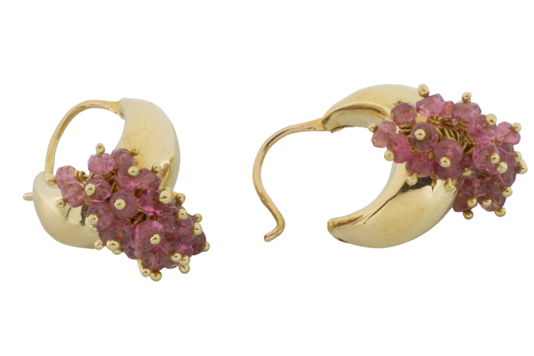 Tourmaline earrings in 18 carat gold-Earrings-The Antique Ring Shop