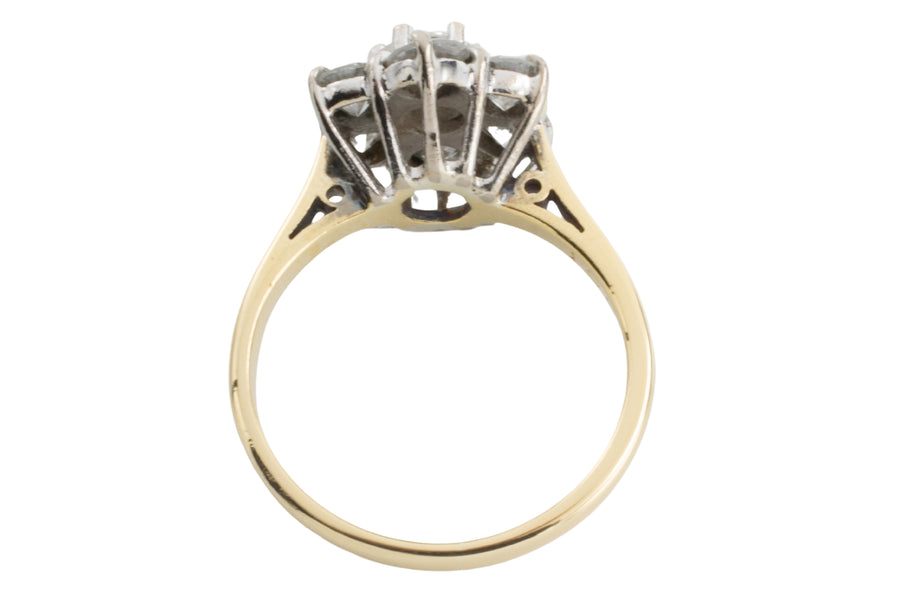 Brilliant cut diamond cluster ring-engagement rings-The Antique Ring Shop