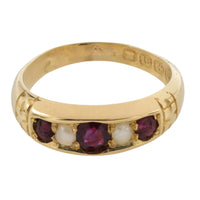 Ruby and pearl ring from 1894-Antique rings-The Antique Ring Shop