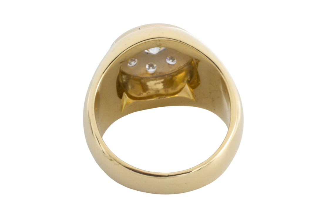 18 carat white and yellow gold diamond ring-vintage rings-The Antique Ring Shop