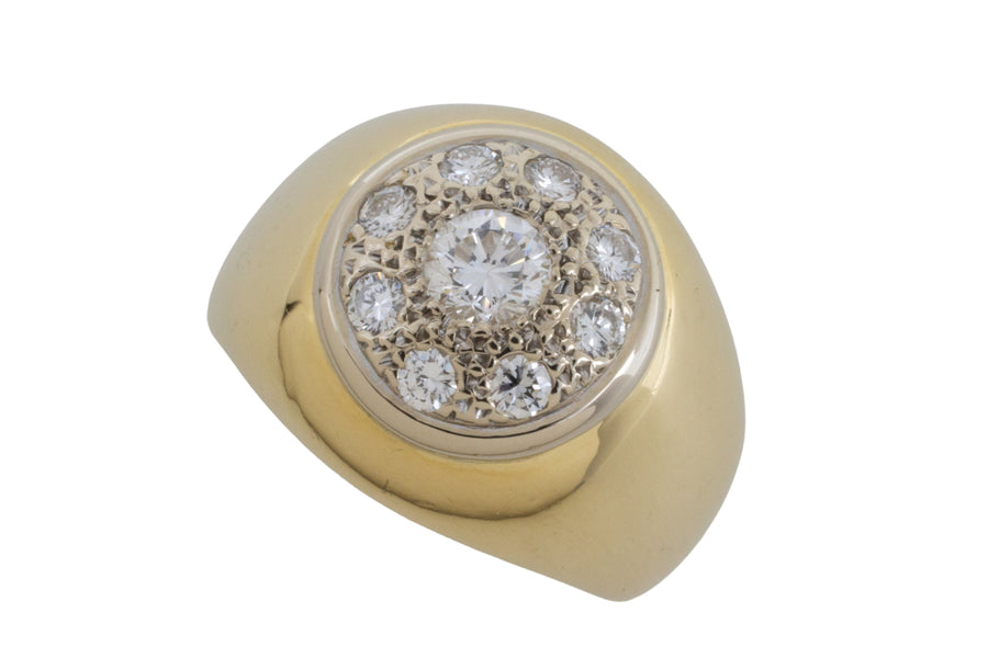 18 carat white and yellow gold diamond ring-vintage rings-The Antique Ring Shop