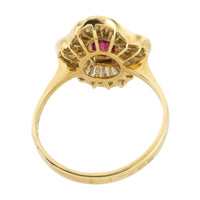 Baguette diamond and ruby ring in 18 carat gold-vintage rings-The Antique Ring Shop