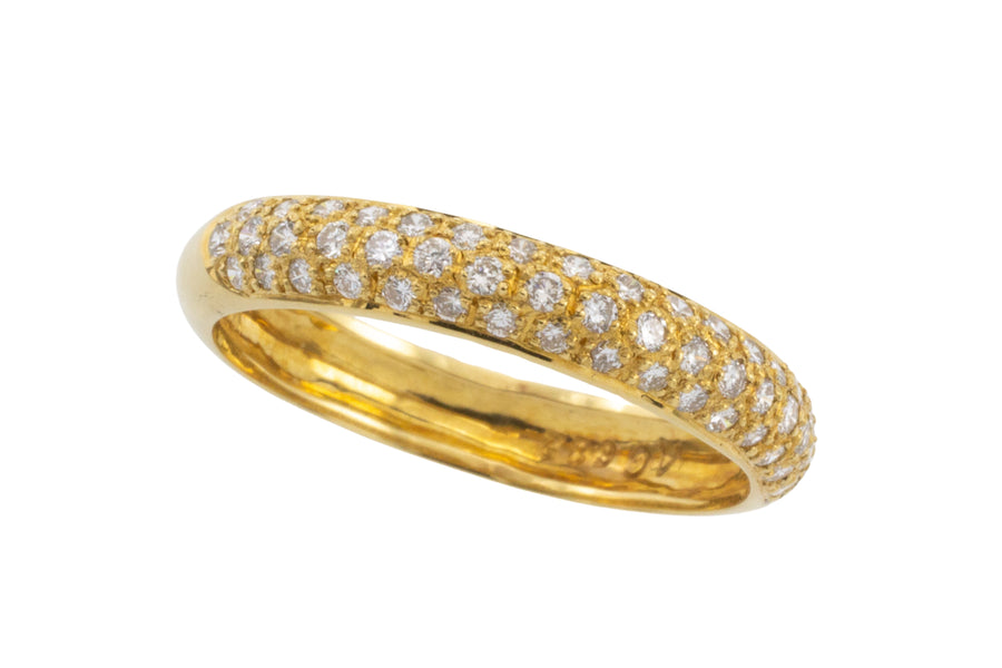 18 carat gold band with brilliant cut diamonds-wedding rings-The Antique Ring Shop