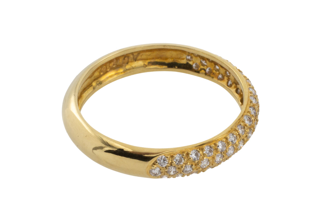 18 carat gold band with brilliant cut diamonds-wedding rings-The Antique Ring Shop