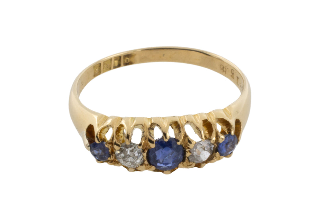Sapphire and diamond ring from 1919-Antique rings-The Antique Ring Shop