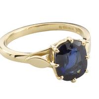 Sapphire solitaire ring in 18 carat gold-engagement rings-The Antique Ring Shop