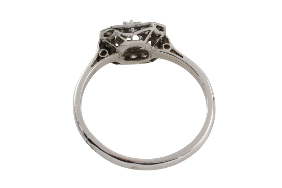 Vintage white gold diamond ring-vintage rings-The Antique Ring Shop