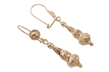 Vintage rose gold pendant earrings-Earrings-The Antique Ring Shop