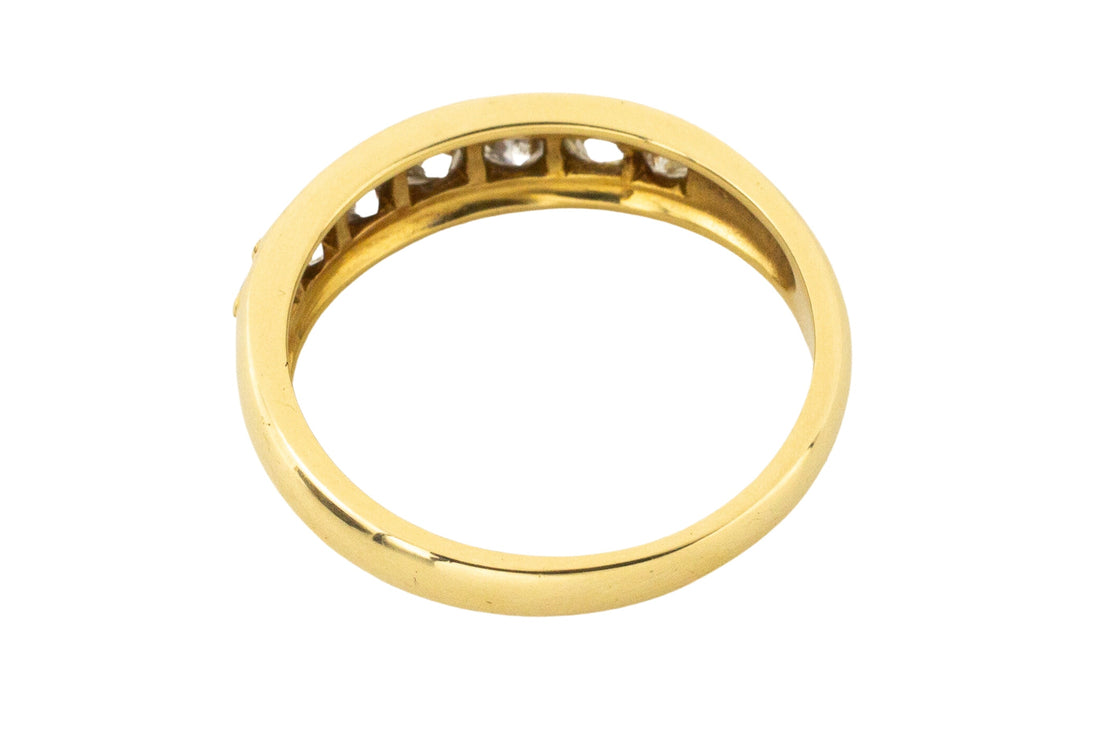 Seven stone diamond ring in 18 carat gold-engagement rings-The Antique Ring Shop