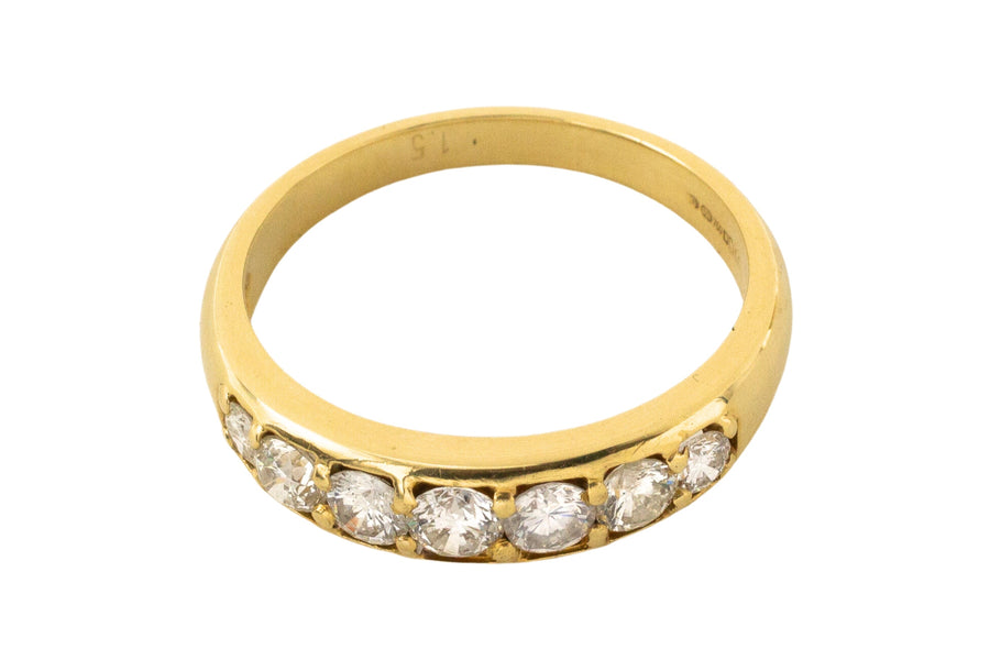 Seven stone diamond ring in 18 carat gold-engagement rings-The Antique Ring Shop