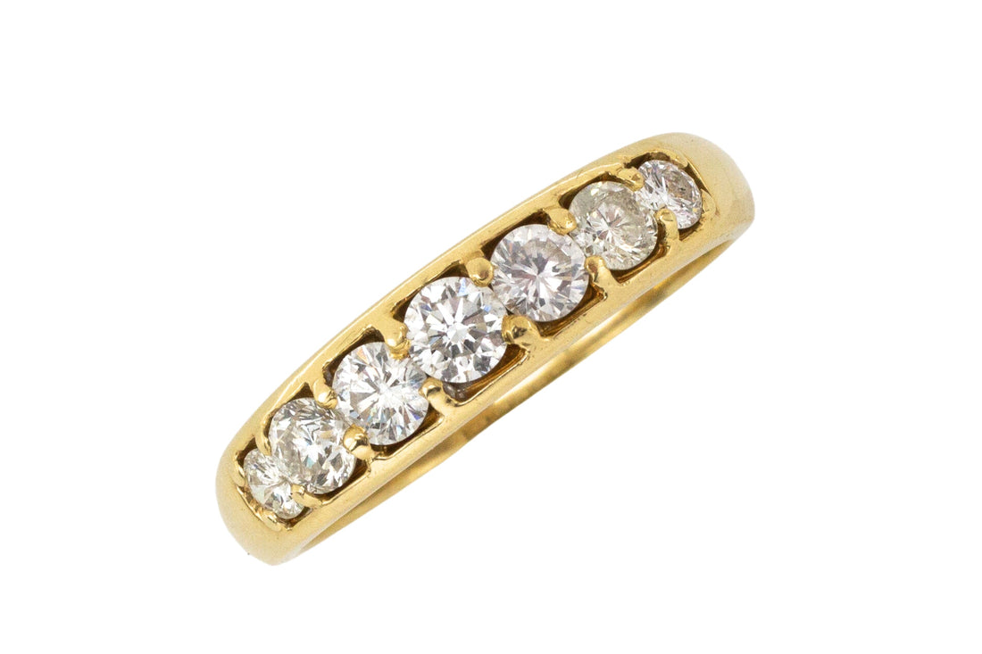 Seven stone diamond ring in 18 carat gold-engagement rings-The Antique Ring Shop