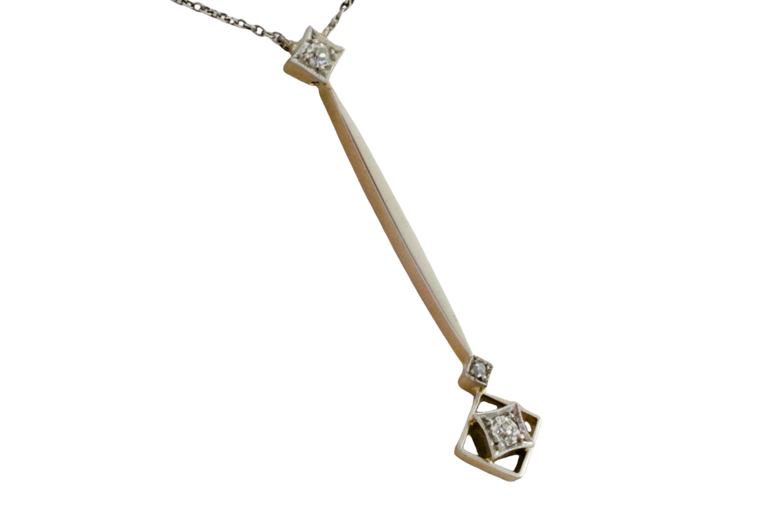 Edwardian pendant with old cut diamonds-Pendants-The Antique Ring Shop