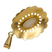 White opal pendant in 14 carat gold-Pendants-The Antique Ring Shop