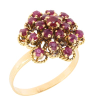 Ruby cluster ring in 18 carat gold-Vintage Rings-The Antique Ring Shop