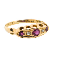 Edwardian period ruby and rose diamond ring-Antique rings-The Antique Ring Shop