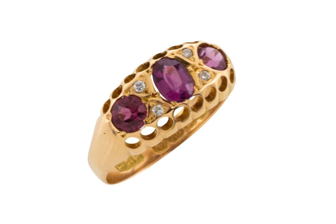 Garnet and diamond ring from 1919-Antique rings-The Antique Ring Shop