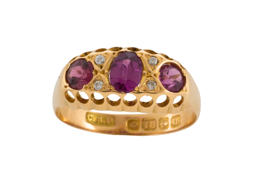 Garnet and diamond ring from 1919-Antique rings-The Antique Ring Shop