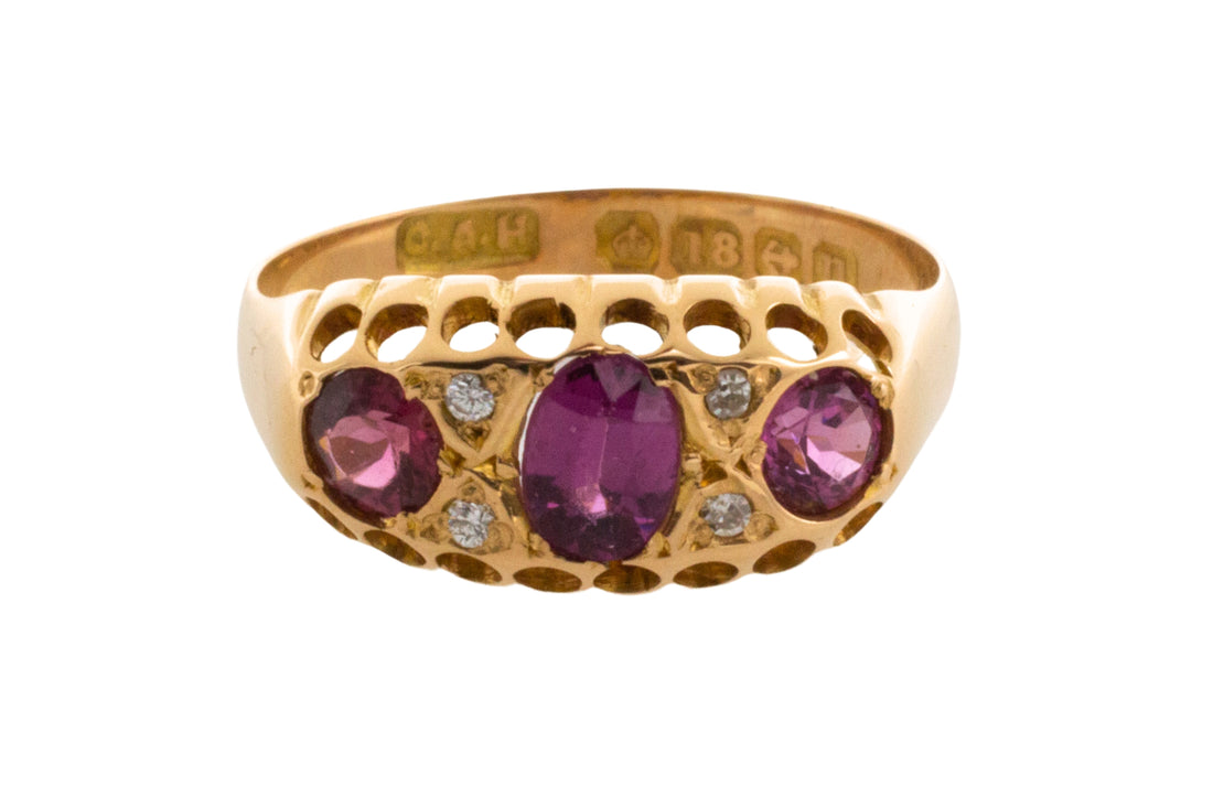 Garnet and diamond ring from 1919-Antique rings-The Antique Ring Shop
