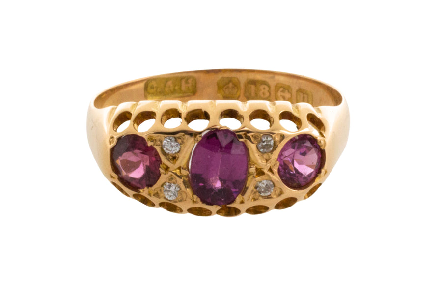 Garnet and diamond ring from 1919-Antique rings-The Antique Ring Shop