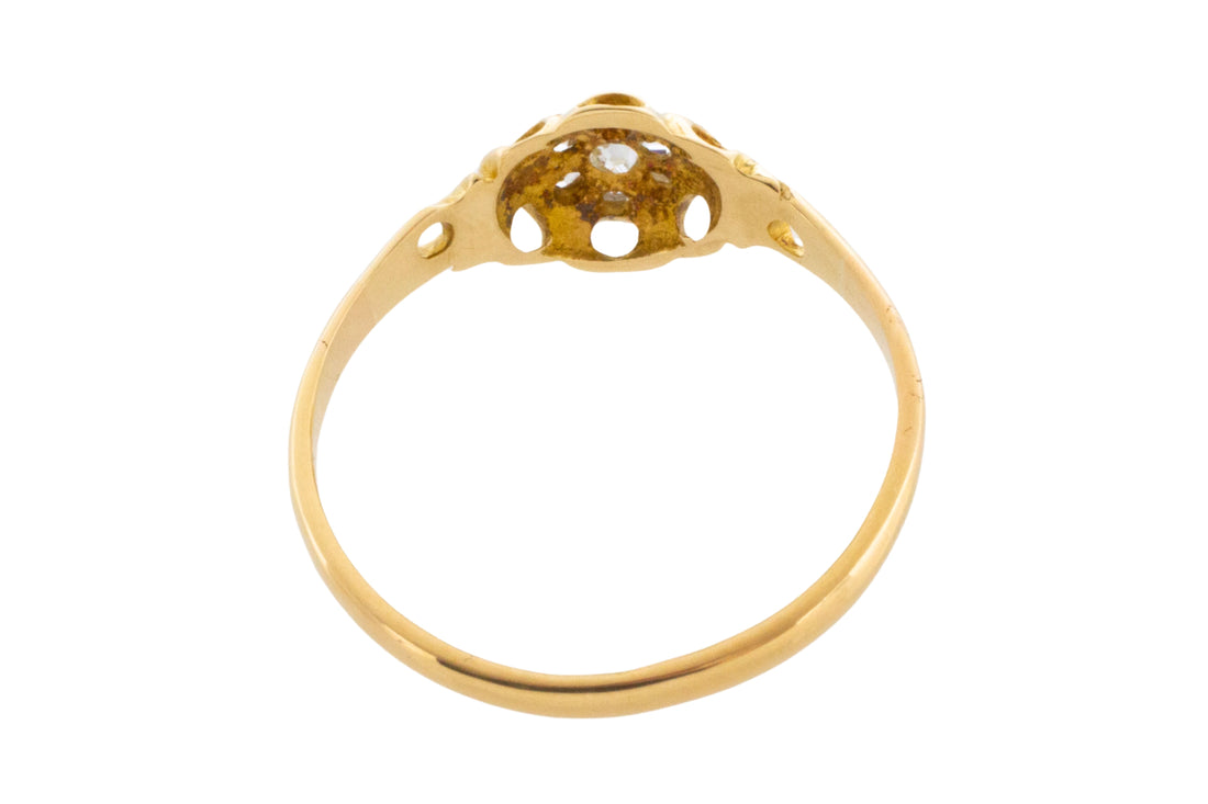 Victorian rose and old cut diamond ring from 1897-Antique rings-The Antique Ring Shop