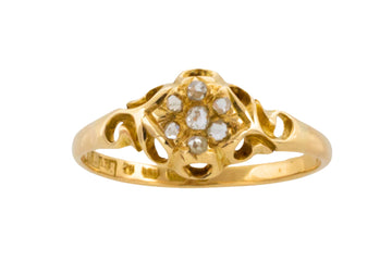 Victorian rose and old cut diamond ring from 1897-Antique rings-The Antique Ring Shop
