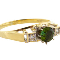 Vintage tourmaline and diamond ring in 14 carat gold-Vintage Rings-The Antique Ring Shop
