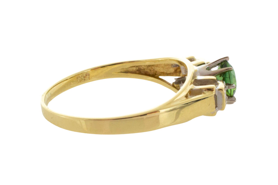 Vintage tourmaline and diamond ring in 14 carat gold-Vintage Rings-The Antique Ring Shop