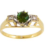 Vintage tourmaline and diamond ring in 14 carat gold-Vintage Rings-The Antique Ring Shop