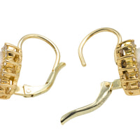 Pearl and diamond earrings in 14 carat gold-Earrings-The Antique Ring Shop