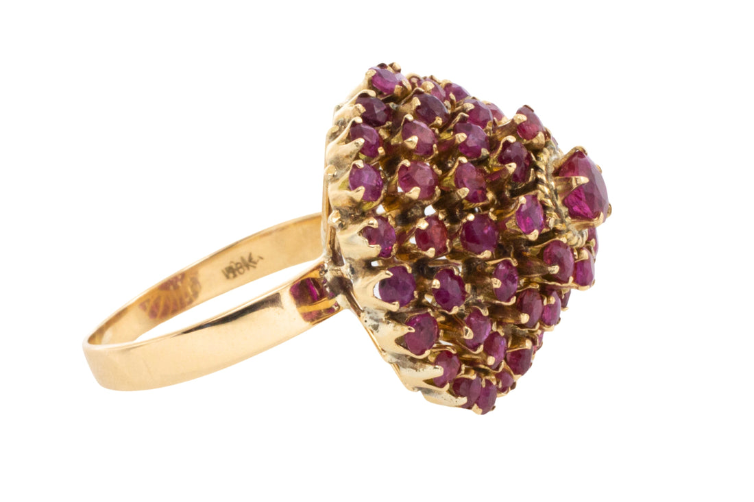 Ruby turban ring in 18 carat gold-Vintage Rings-The Antique Ring Shop