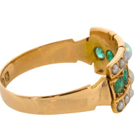 Victorian emerald and pearl ring from 1885-Antique rings-The Antique Ring Shop
