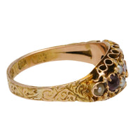 Victorian garnet and pearl ring from 1899-Antique rings-The Antique Ring Shop