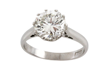 2.51 carat diamond solitaire ring in platinum-engagement rings-The Antique Ring Shop