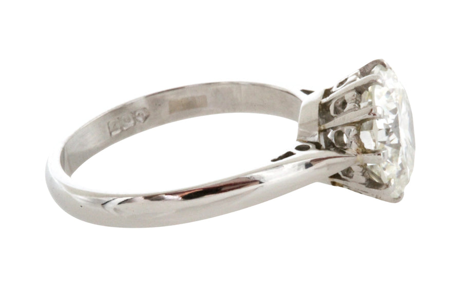 2.51 carat diamond solitaire ring in platinum-engagement rings-The Antique Ring Shop