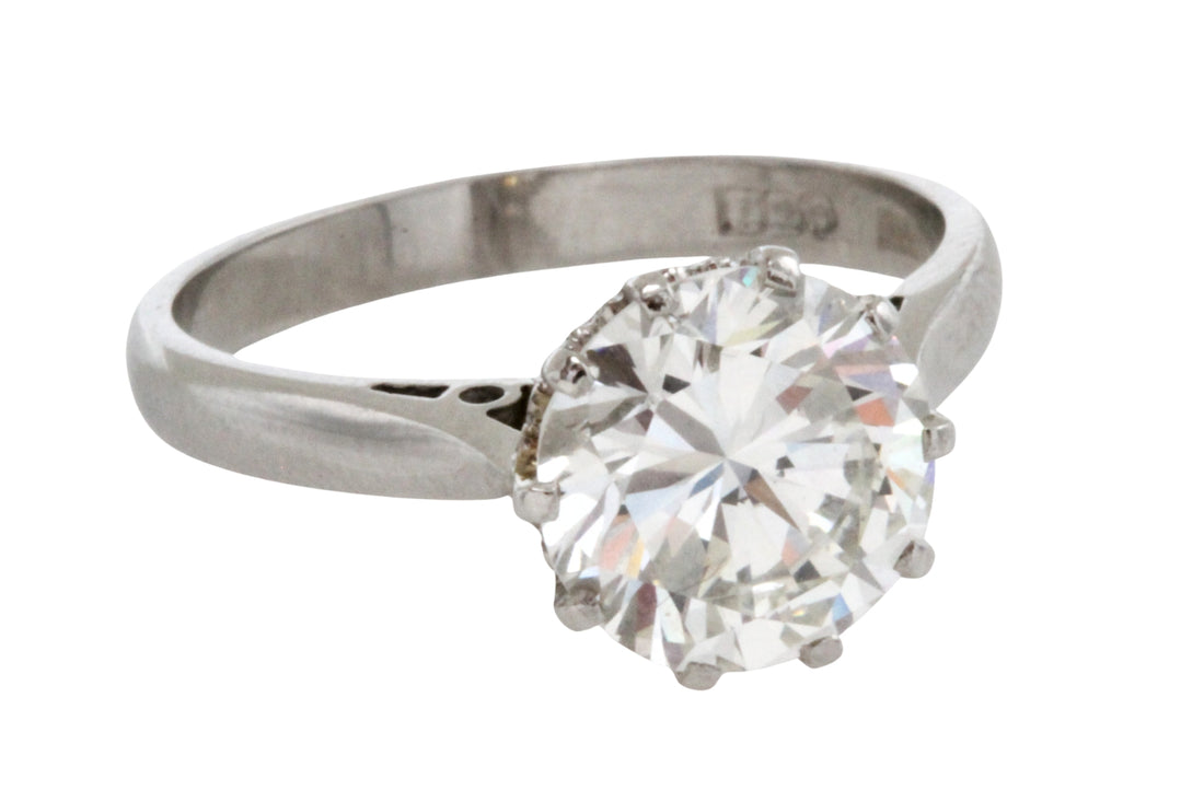 2.51 carat diamond solitaire ring in platinum-engagement rings-The Antique Ring Shop