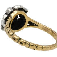 Rose diamond ring in silver and 14 carat gold-Vintage Rings-The Antique Ring Shop