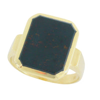 Bloodstone signet ring in 14 carat gold-gents rings-The Antique Ring Shop