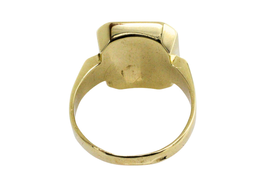 Bloodstone signet ring in 14 carat gold-gents rings-The Antique Ring Shop