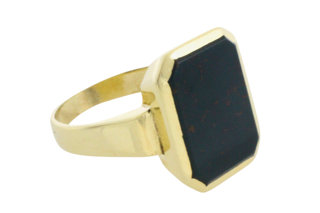 Bloodstone signet ring in 14 carat gold-gents rings-The Antique Ring Shop