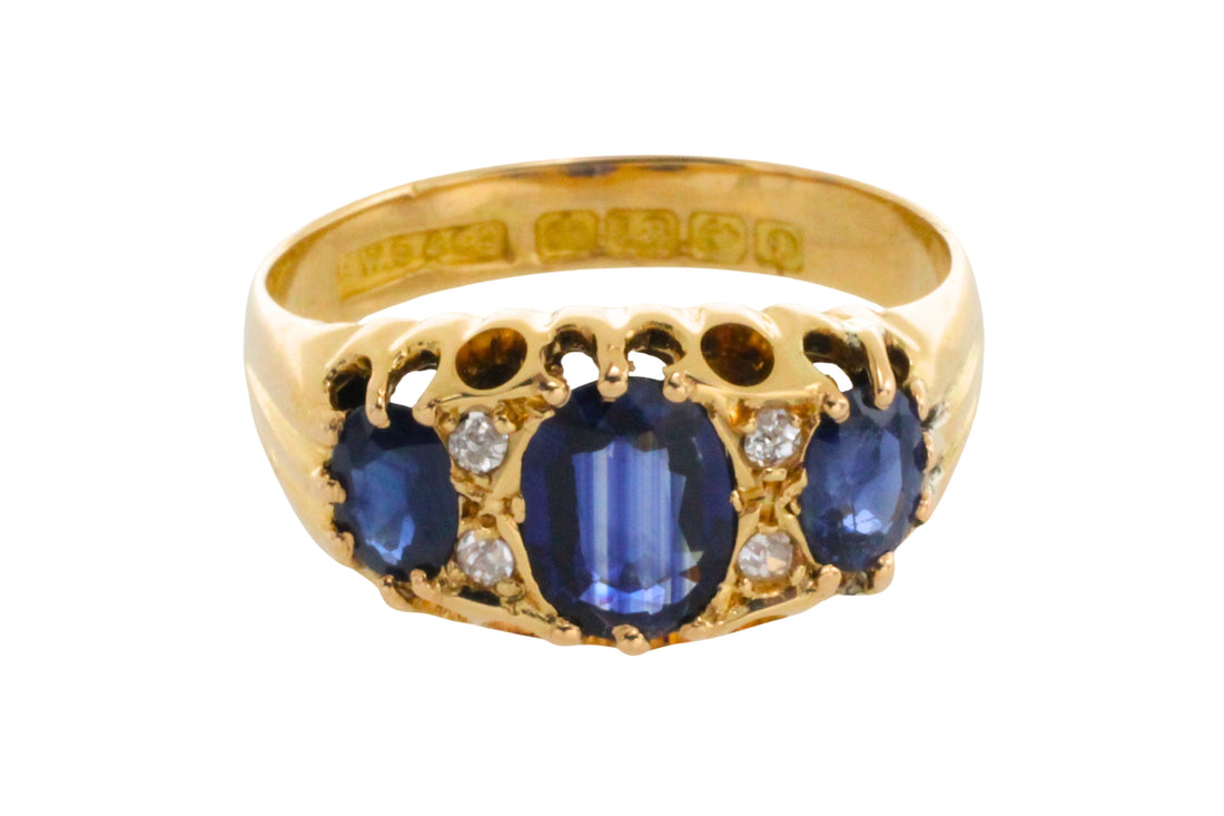 Sapphire and diamond ring from 1913-Antique rings-The Antique Ring Shop