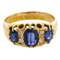 Sapphire and diamond ring from 1913-Antique rings-The Antique Ring Shop
