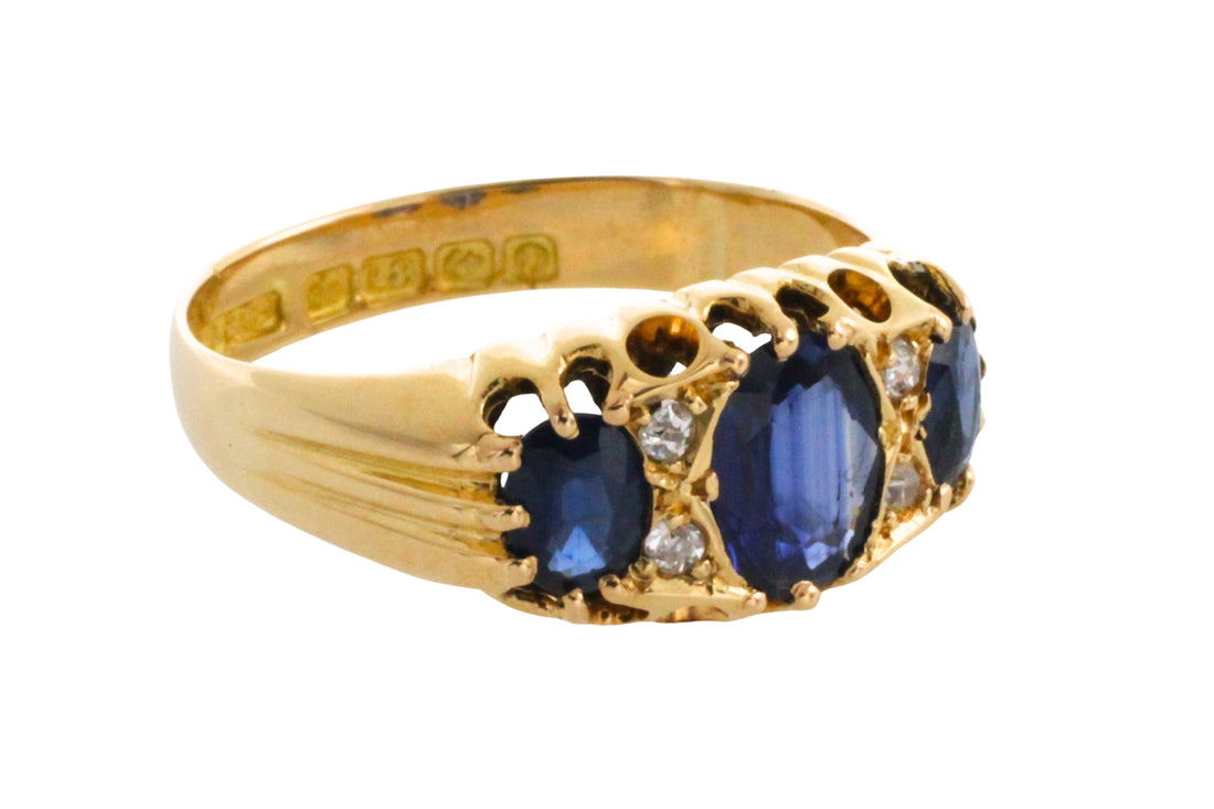 Sapphire and diamond ring from 1913-Antique rings-The Antique Ring Shop