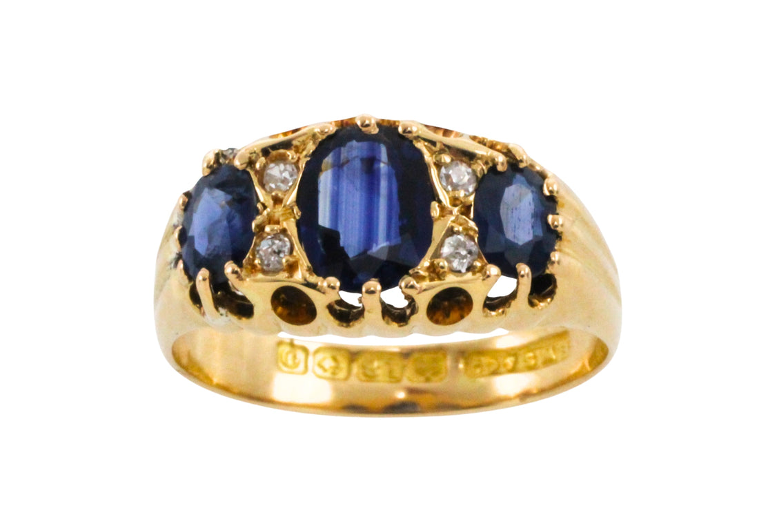 Sapphire and diamond ring from 1913-Antique rings-The Antique Ring Shop