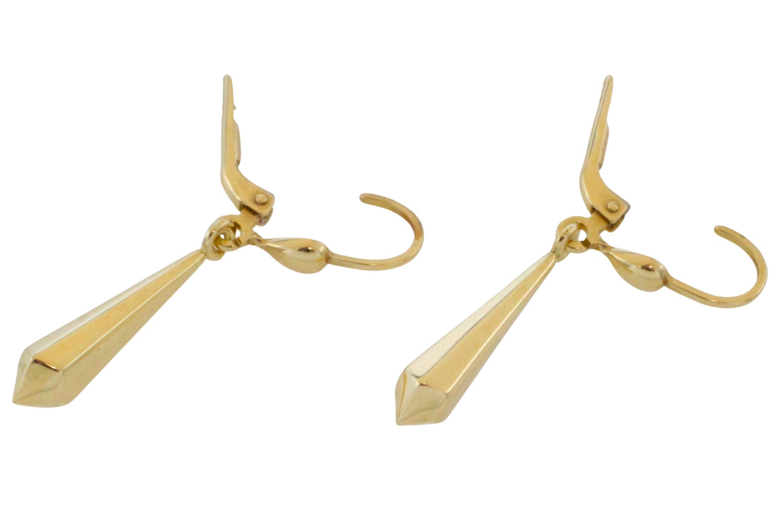 Vintage 14 carat gold pendant earrings-Earrings-The Antique Ring Shop