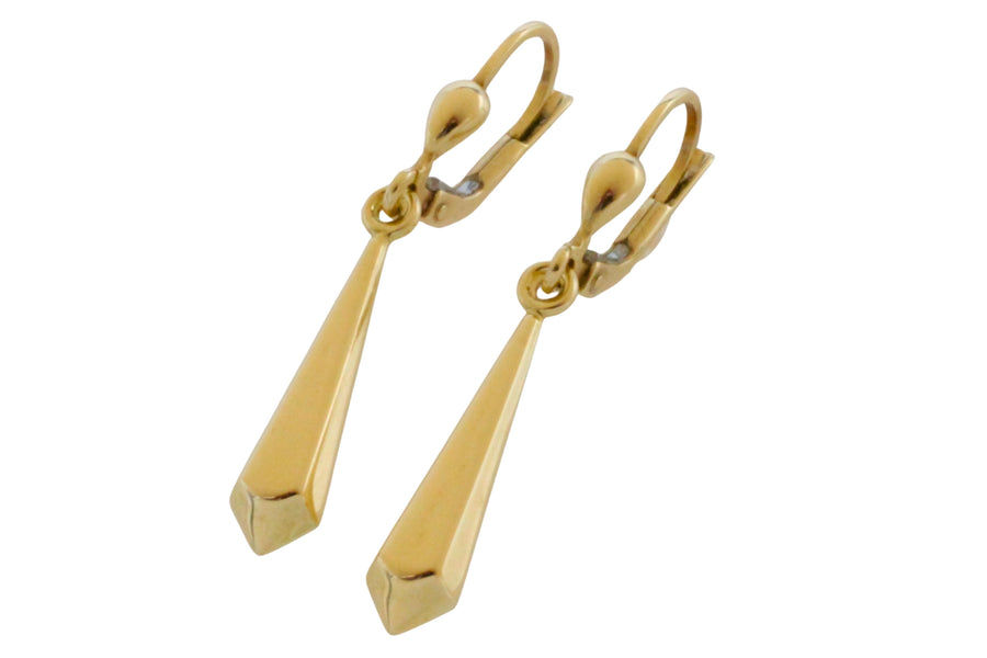 Vintage 14 carat gold pendant earrings-Earrings-The Antique Ring Shop