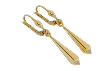 Vintage 14 carat gold pendant earrings-Earrings-The Antique Ring Shop