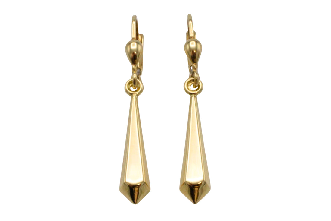 Vintage 14 carat gold pendant earrings-Earrings-The Antique Ring Shop