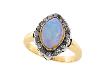 Victorian opal and rose diamond ring-Antique rings-The Antique Ring Shop