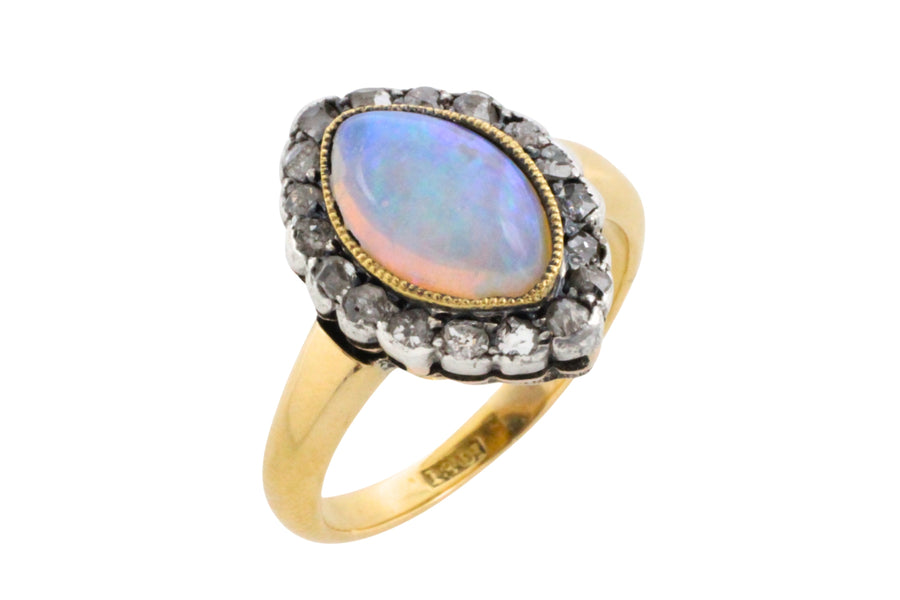 Victorian opal and rose diamond ring-Antique rings-The Antique Ring Shop