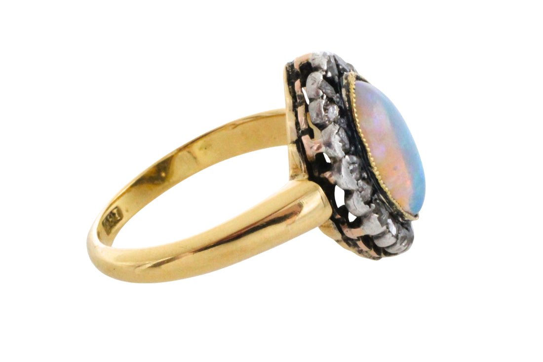 Victorian opal and rose diamond ring-Antique rings-The Antique Ring Shop